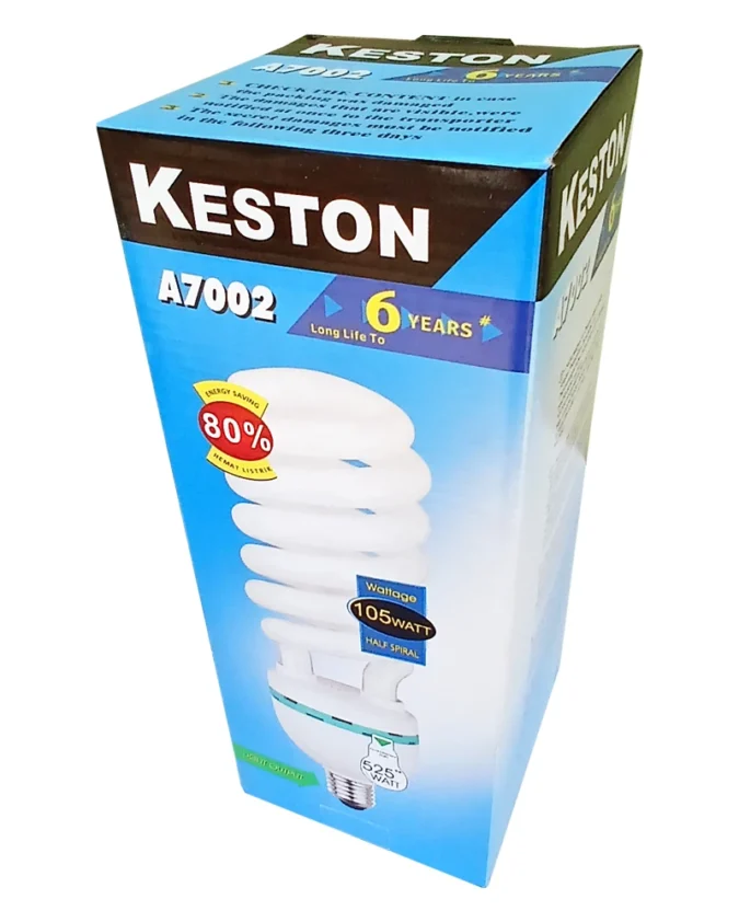KESTON Energy Saving Bulbs 105 Watt Half Spiral A7002