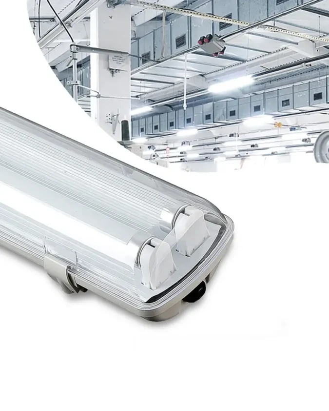 Keston 2FT Double LED Tube Fluorescent Fitting Light IP65 Waterproof 2X9W New Modern